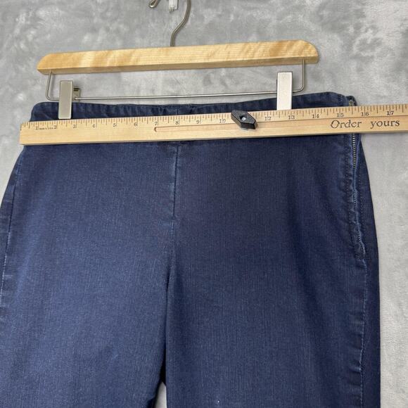 Talbots Pants Womens 10 Petite Blue Slim Ankle Side Zip Stretch Jeans Denim - Picture 8 of 11